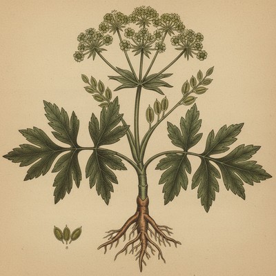 Botanical illustration of Angelica