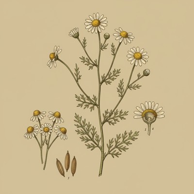 Botanical illustration of Chamomile