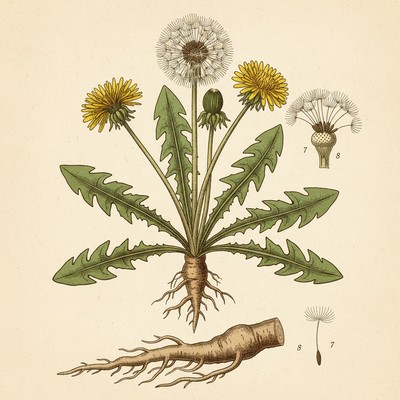 Botanical illustration of Dandelion