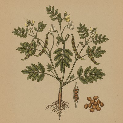 Botanical illustration of Fenugreek