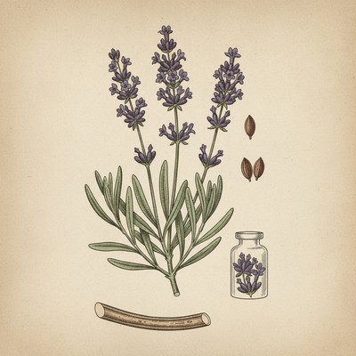 Botanical illustration of Lavender