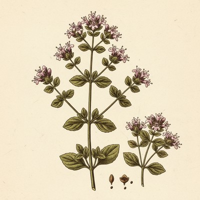 Botanical illustration of Oregano