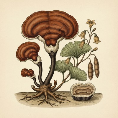 Botanical illustration of Reishi