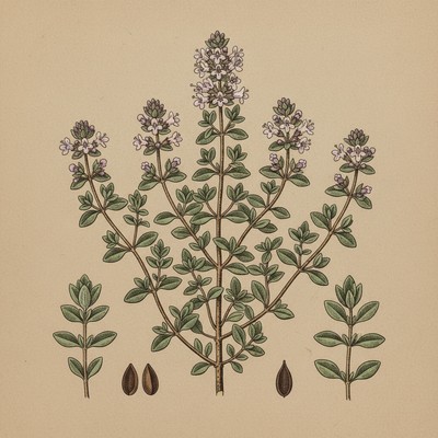 Botanical illustration of Thyme