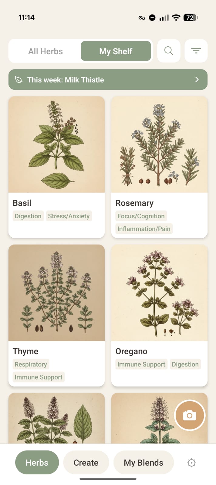 Browse 100 medicinal herbs with categories