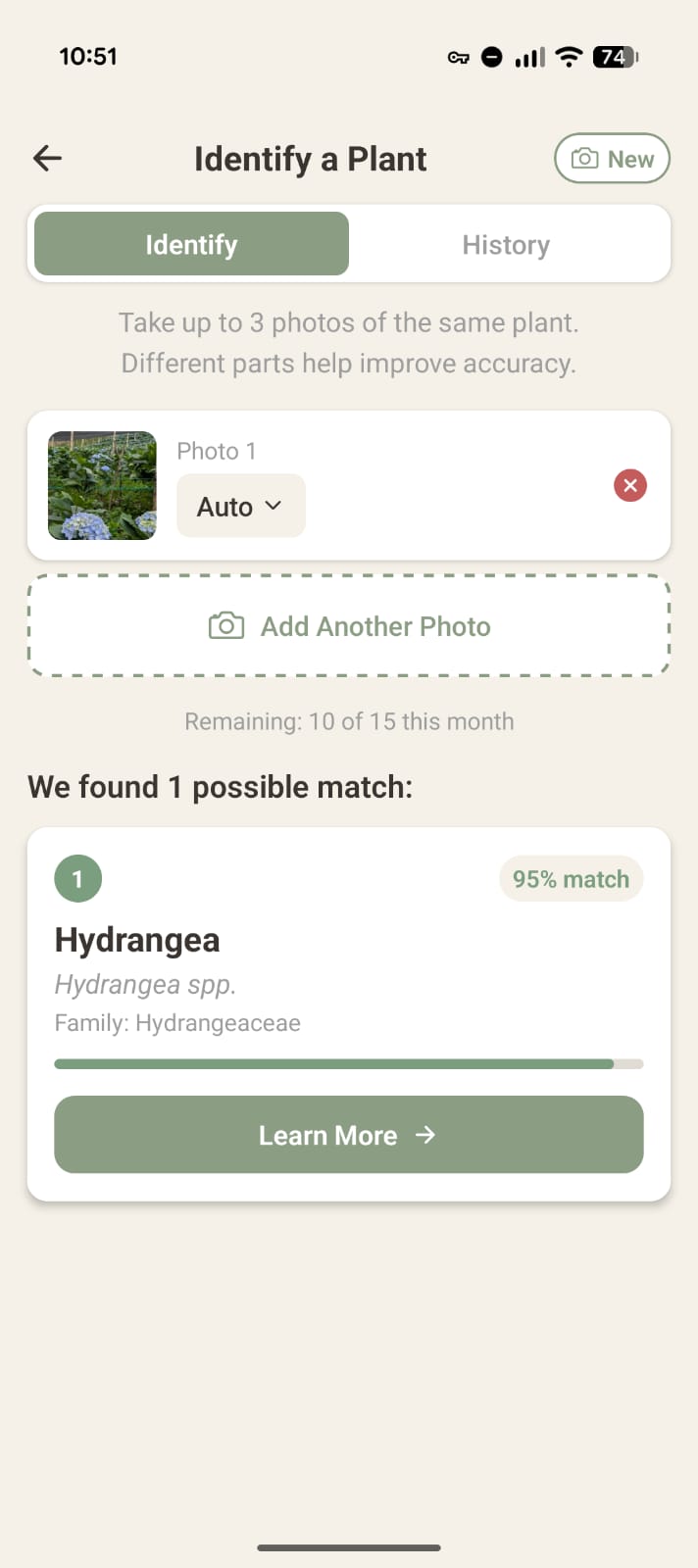 Plant identification - snap a photo and get instant results
